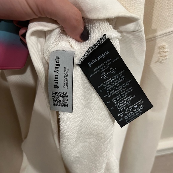 *Rare* White Distressed multicolor Miami Logo Palm Angeles crew neck - Picture 5 of 9